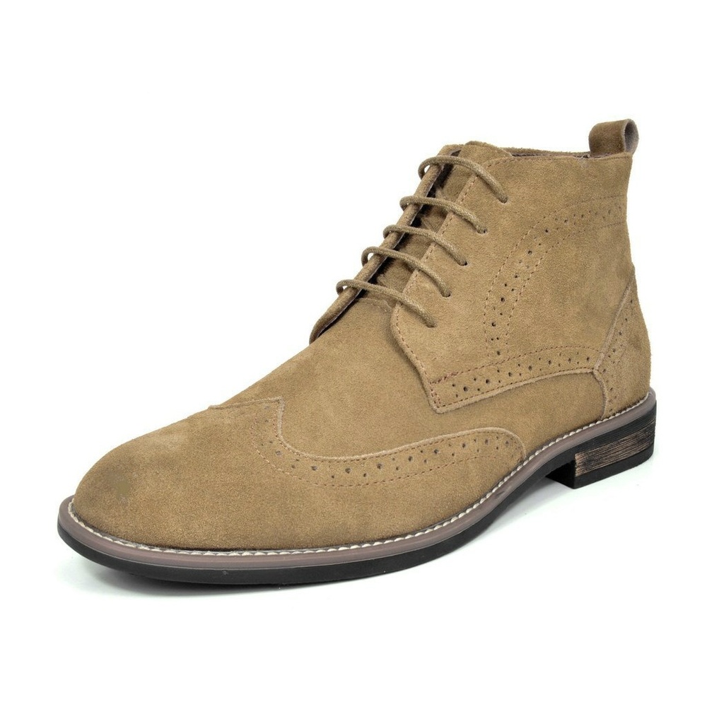 Mens Tan Suede Leather Lace Up Chukka Boots
